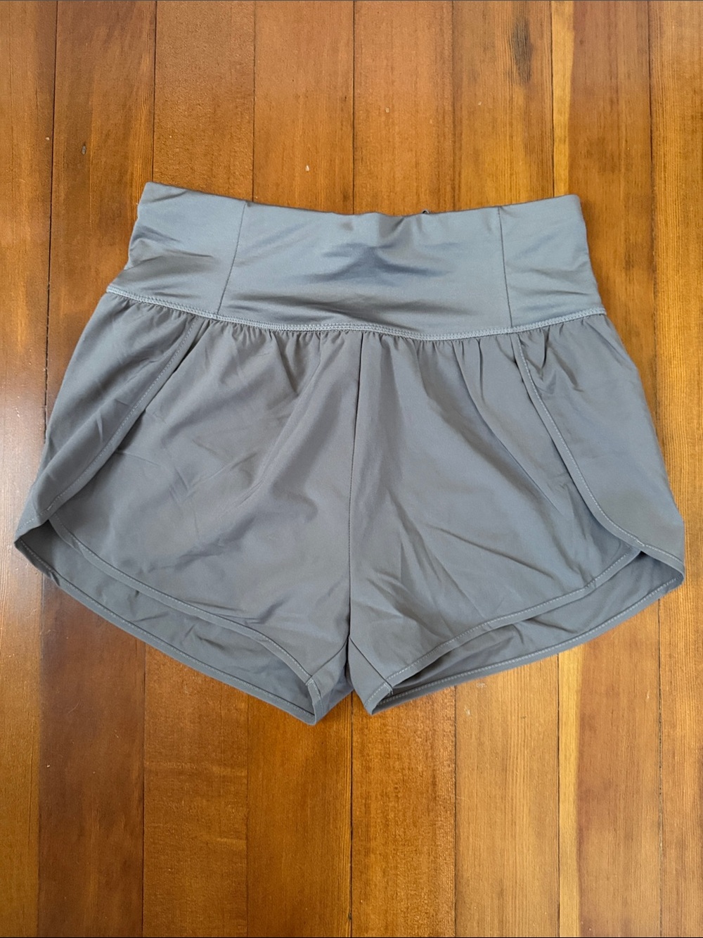 Love Tree Slate Gray High-Waist Athletic Shorts